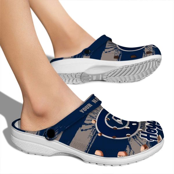 personalized georgetown hoyas paint splatter graphics clog fashion forward