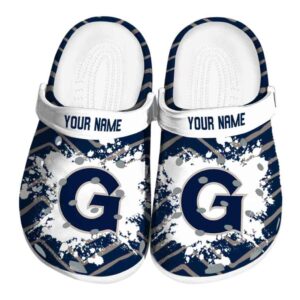 personalized georgetown hoyas zigzag paint burst clog best selling
