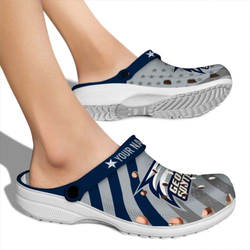 personalized georgia southern eagles star spangled graphic clog fashion forward