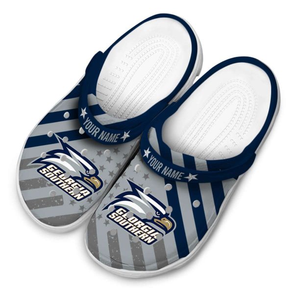 personalized georgia southern eagles star spangled graphic clog latest model