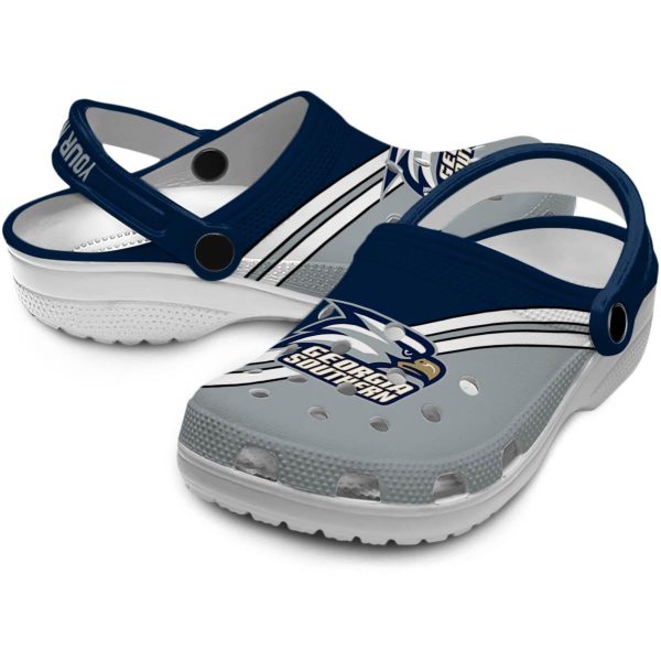 personalized georgia southern eagles striped accents clog high quality