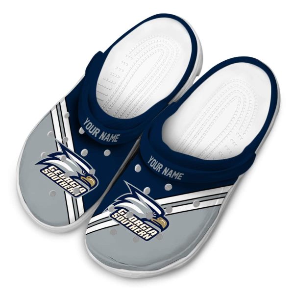 personalized georgia southern eagles striped accents clog latest model