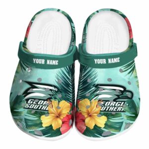 personalized georgia southern eagles tropical vibes clog best selling