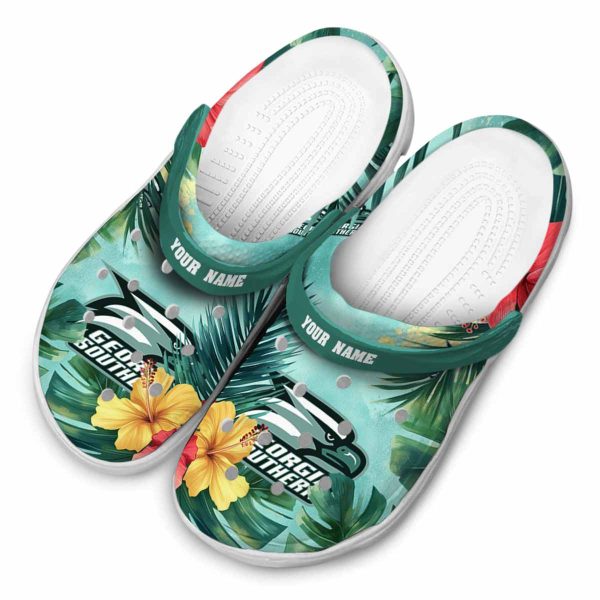 personalized georgia southern eagles tropical vibes clog latest model