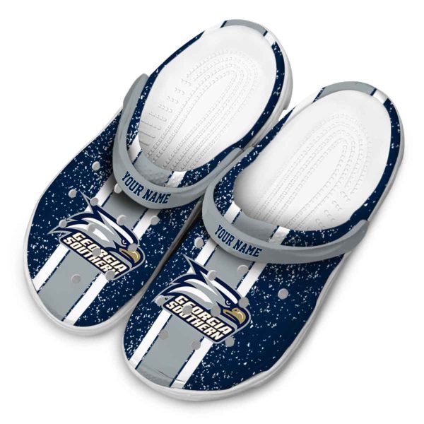 personalized georgia southern eagles vertical stripes clog latest model