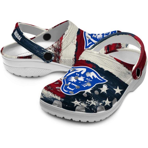 personalized georgia state panthers patriotic stripes clog high quality