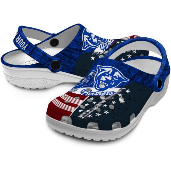 personalized georgia state panthers star spangled side pattern clog high quality