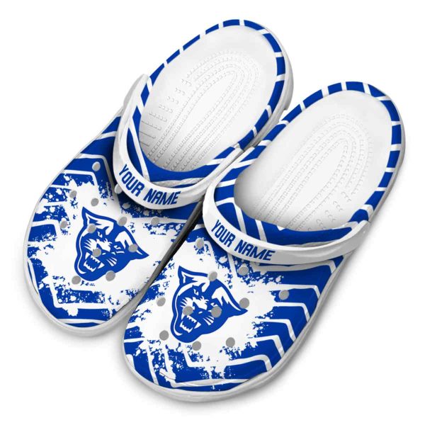personalized georgia state panthers zigzag paint burst clog latest model