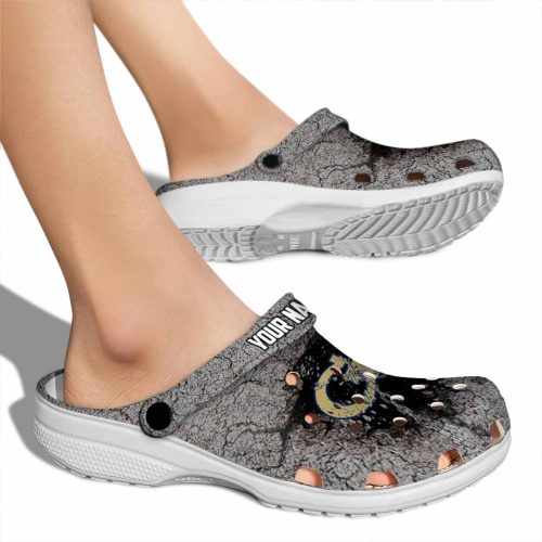 personalized georgia tech yellow jackets cracked ground texture clog fashion forward