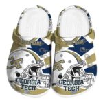 personalized georgia tech yellow jackets football helmet clog best selling