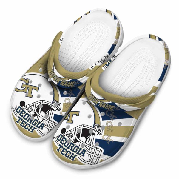 personalized georgia tech yellow jackets football helmet clog latest model