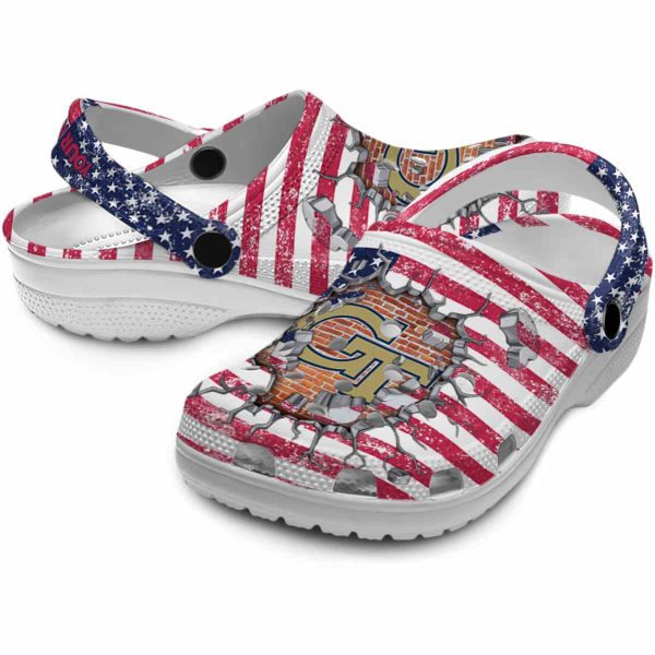 personalized georgia tech yellow jackets freedom splinter clog high quality