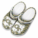 personalized georgia tech yellow jackets zigzag paint burst clog best selling