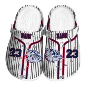 personalized gonzaga bulldogs pinstripe pattern clog best selling