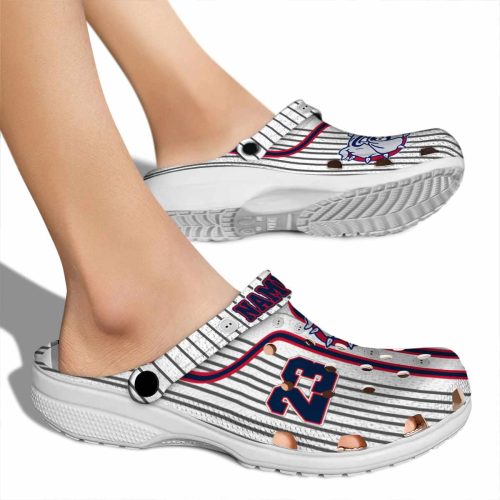 personalized gonzaga bulldogs pinstripe pattern clog fashion forward