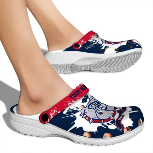 personalized gonzaga bulldogs splatter pattern clog fashion forward