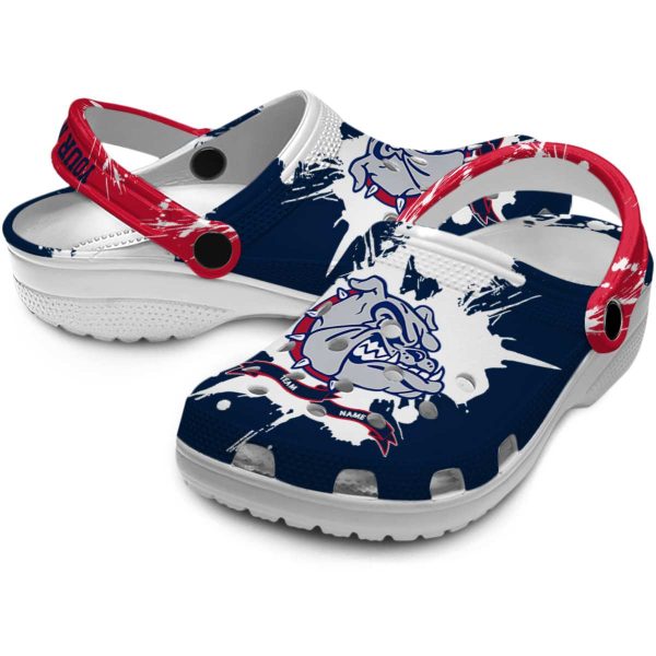 personalized gonzaga bulldogs splatter pattern clog high quality