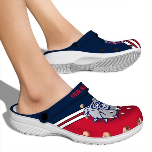 personalized gonzaga bulldogs striped accents clog fashion forward