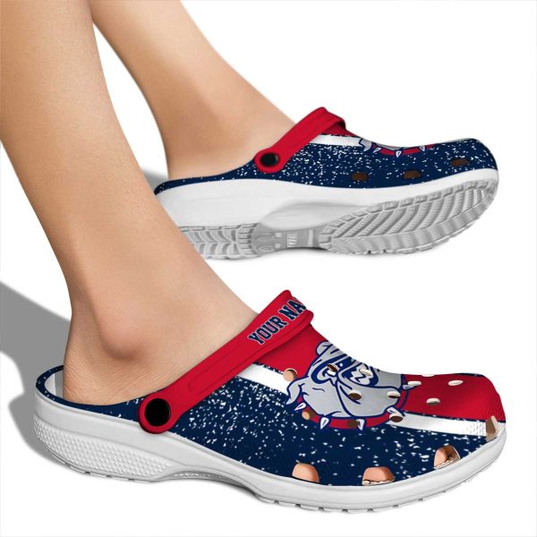 personalized gonzaga bulldogs vertical stripes clog fashion forward