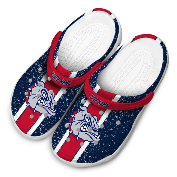 personalized gonzaga bulldogs vertical stripes clog latest model