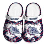 personalized gonzaga bulldogs zigzag paint burst clog best selling
