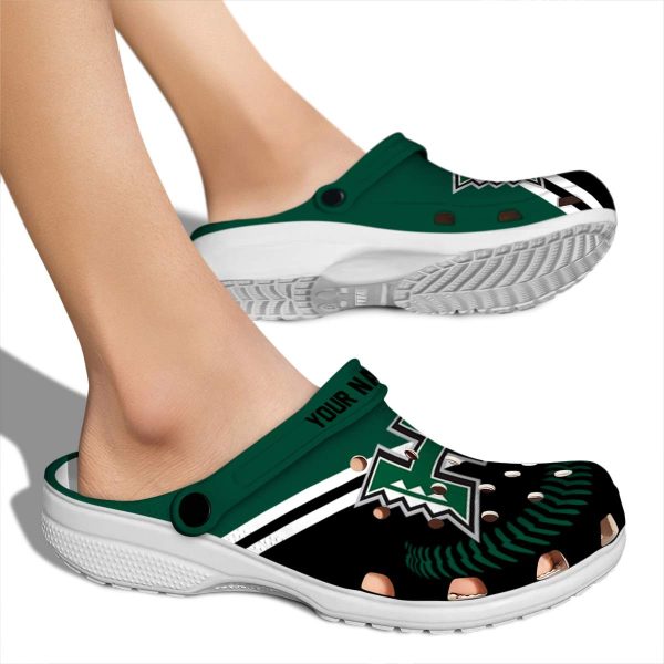 personalized hawaii rainbow warriors baseball motif clog fashion forward