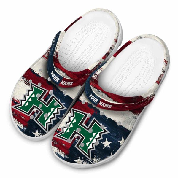 personalized hawaii rainbow warriors patriotic stripes clog latest model