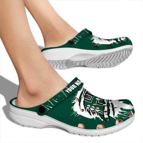personalized hawaii rainbow warriors splash motif background clog fashion forward