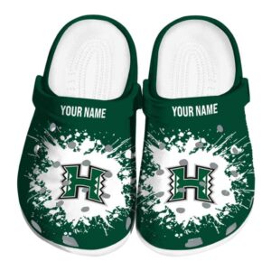 personalized hawaii rainbow warriors splatter background clog best selling