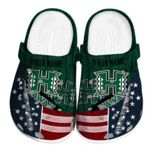 personalized hawaii rainbow warriors star spangled side pattern clog best selling