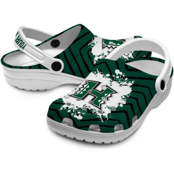 personalized hawaii rainbow warriors zigzag paint burst clog high quality