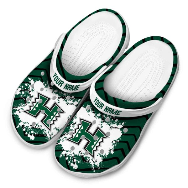 personalized hawaii rainbow warriors zigzag paint burst clog latest model