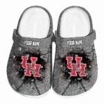 personalized houston cougars cracked ground texture clog best selling