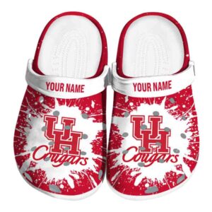 personalized houston cougars splash art clog best selling