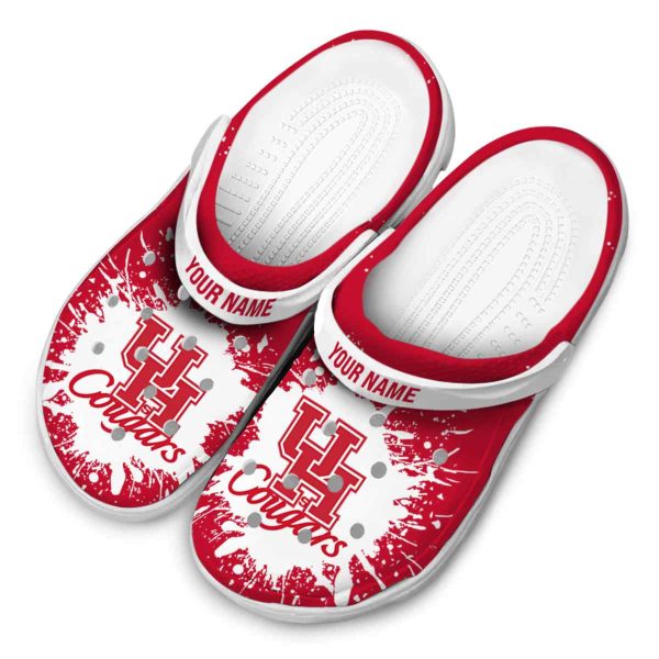 personalized houston cougars splash art clog latest model