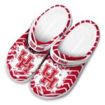personalized houston cougars zigzag paint burst clog best selling