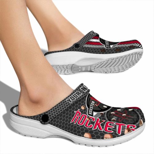 personalized houston rockets contrasting stripes clog fashion forward