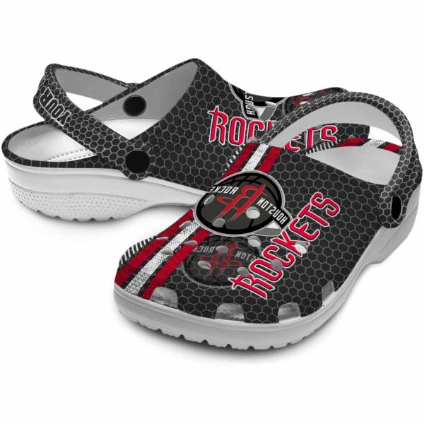 personalized houston rockets contrasting stripes clog high quality