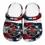 personalized houston rockets patriotic stripes clog best selling