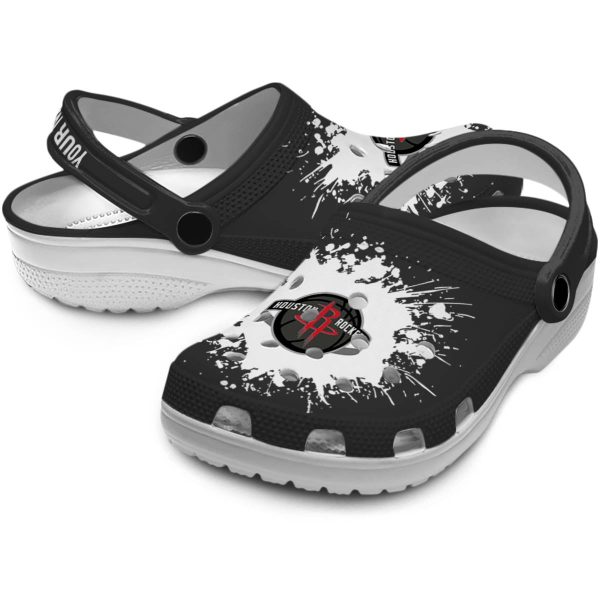 personalized houston rockets splatter background clog high quality