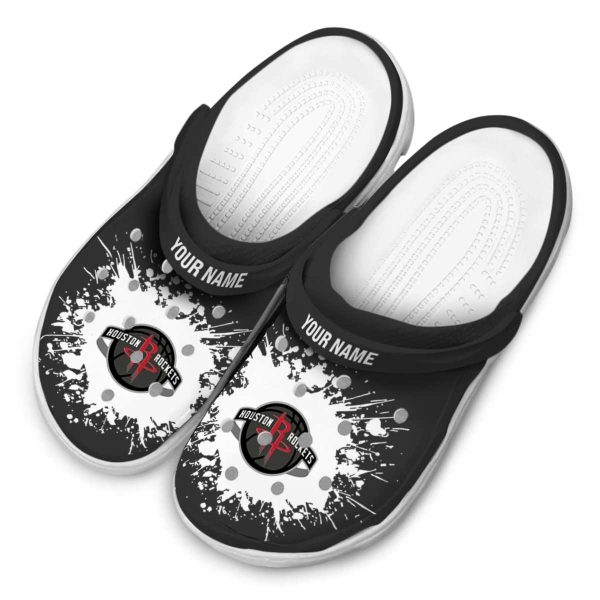 personalized houston rockets splatter background clog latest model