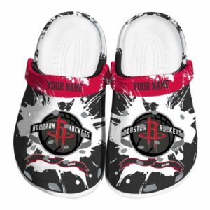 personalized houston rockets splatter pattern clog best selling