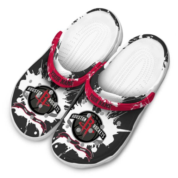personalized houston rockets splatter pattern clog latest model