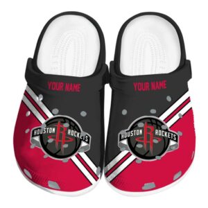 personalized houston rockets striped accents clog best selling
