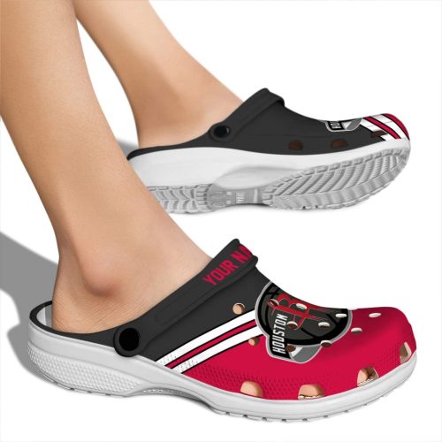personalized houston rockets striped accents clog fashion forward