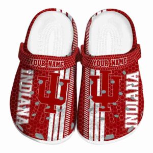 personalized indiana hoosiers contrasting stripes clog best selling