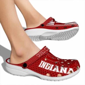 personalized indiana hoosiers contrasting stripes clog fashion forward