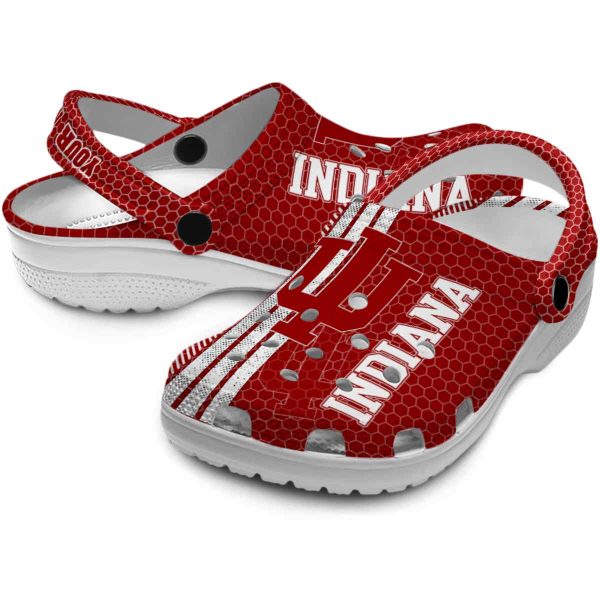personalized indiana hoosiers contrasting stripes clog high quality