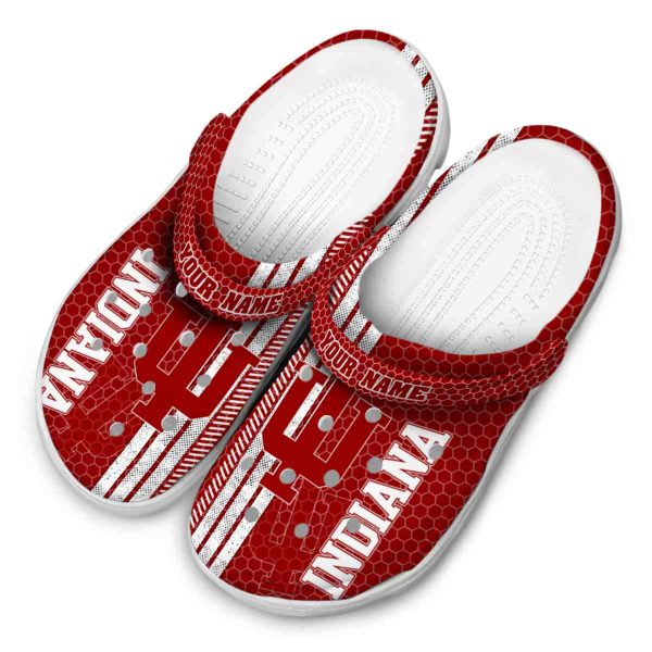 personalized indiana hoosiers contrasting stripes clog latest model