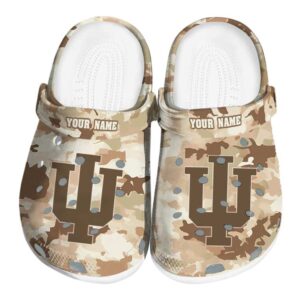 personalized indiana hoosiers desert camo clog best selling